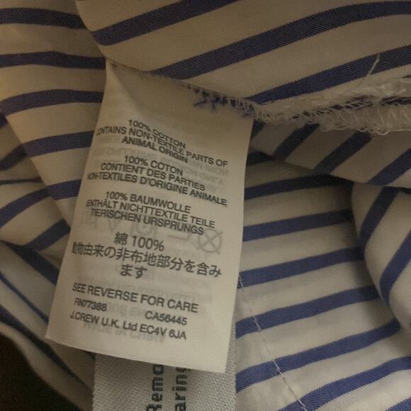 J.Crew Tiered Top in Mixed Stripes Brunswick Blue Ruffle Sleeves Size 6 G7012 - Picture 6 of 6